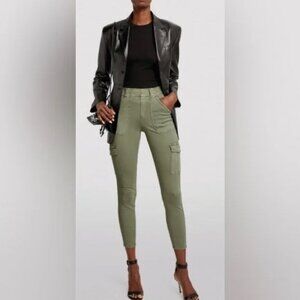 Spanx stretch twill cargo pant in army green EUC